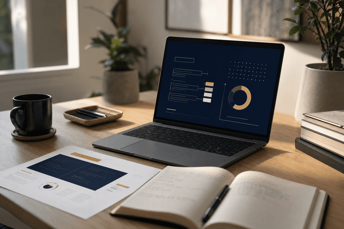 A founder working through a strategy at their desk